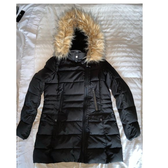 Steve Madden Jackets & Blazers - STEVE MADDEN Mid Length Black Hooded Puffer Coat